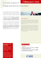 Formaci�n superior en Energ�a solar t�rmica y Fotovoltaica