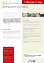 Formaci�n superior en Energ�a solar fotovoltaica