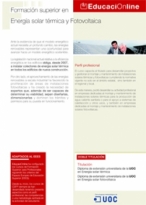 Formaci�n superior en Energ�a solar t�rmica y Fotovoltaica