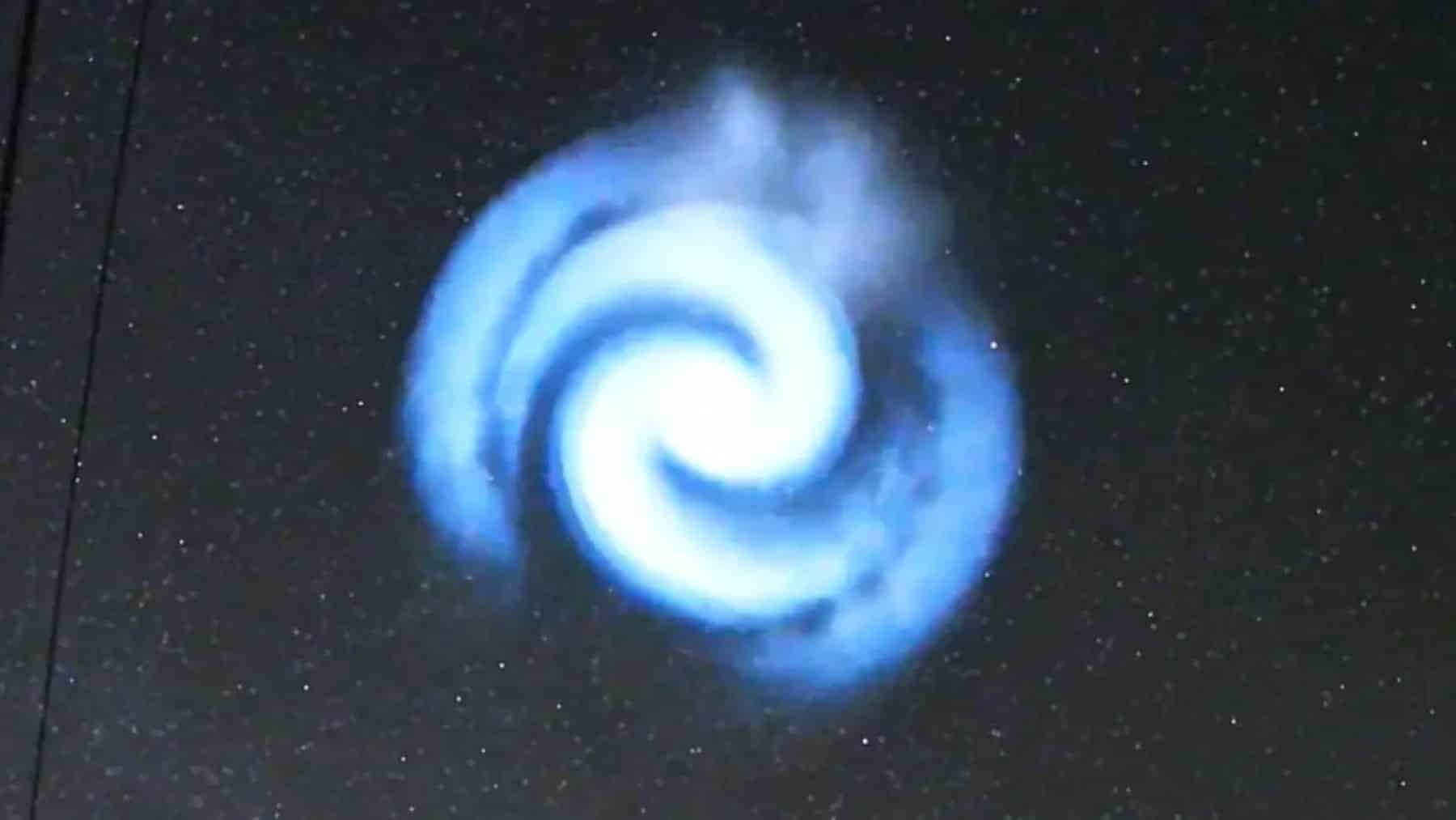Blue spiral in sky