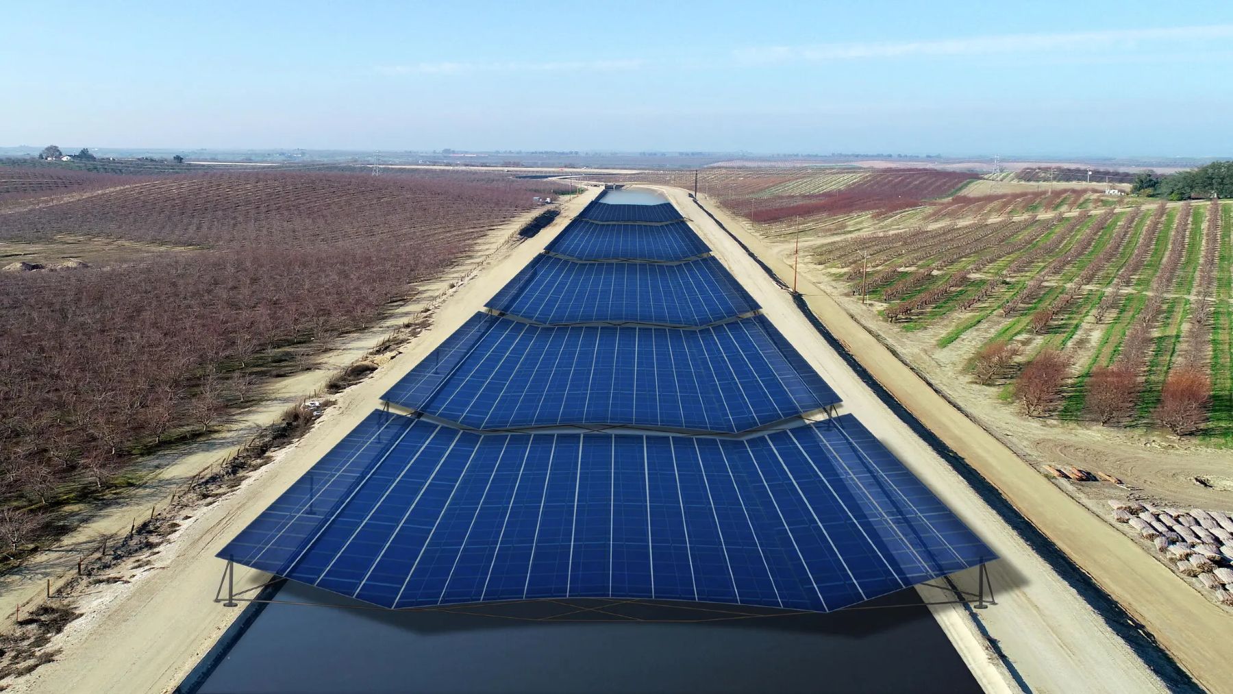 Solar canals renewable energy
