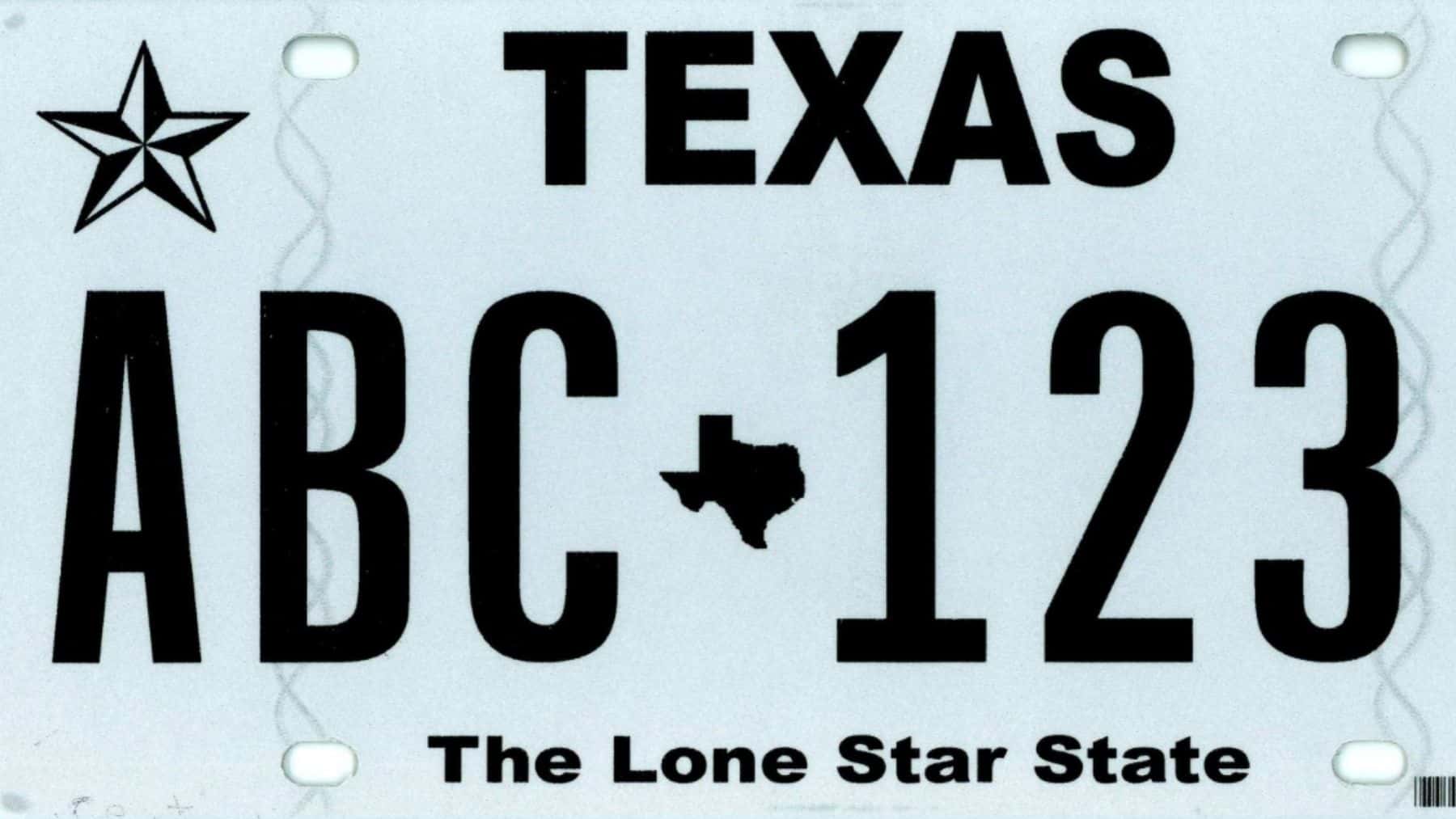 License plates Texas