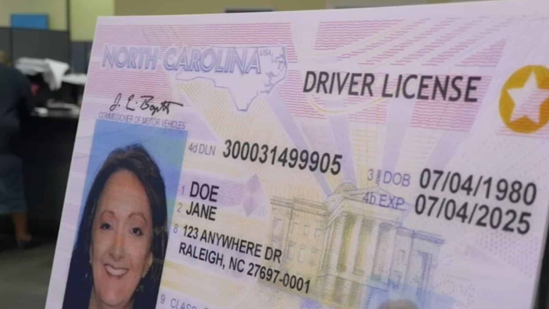 driving license North Carolina