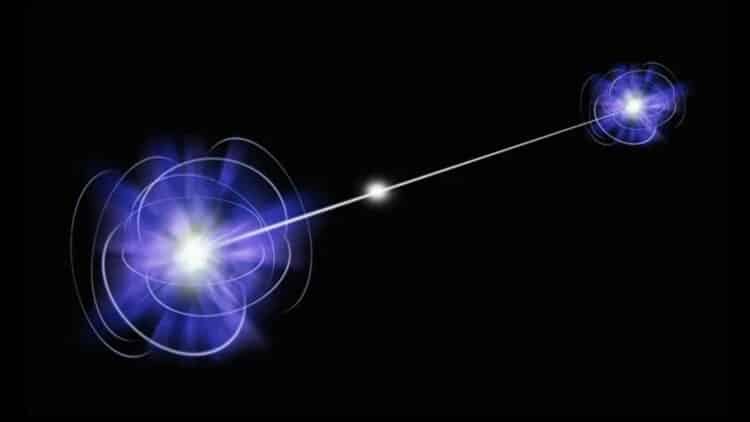 Galaxy, light teleported