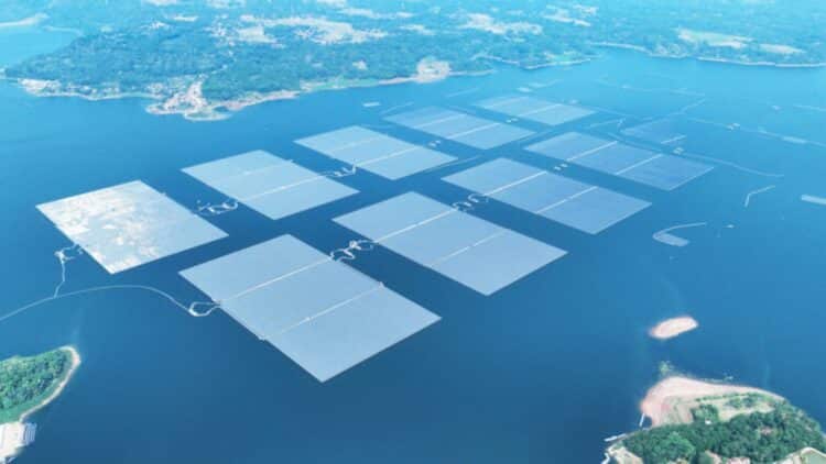 floating solar plant mimics island