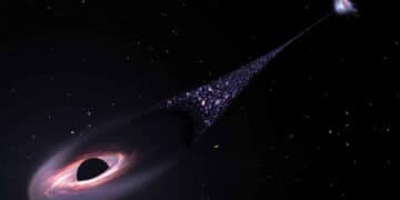 Black hole ejecting stars into space