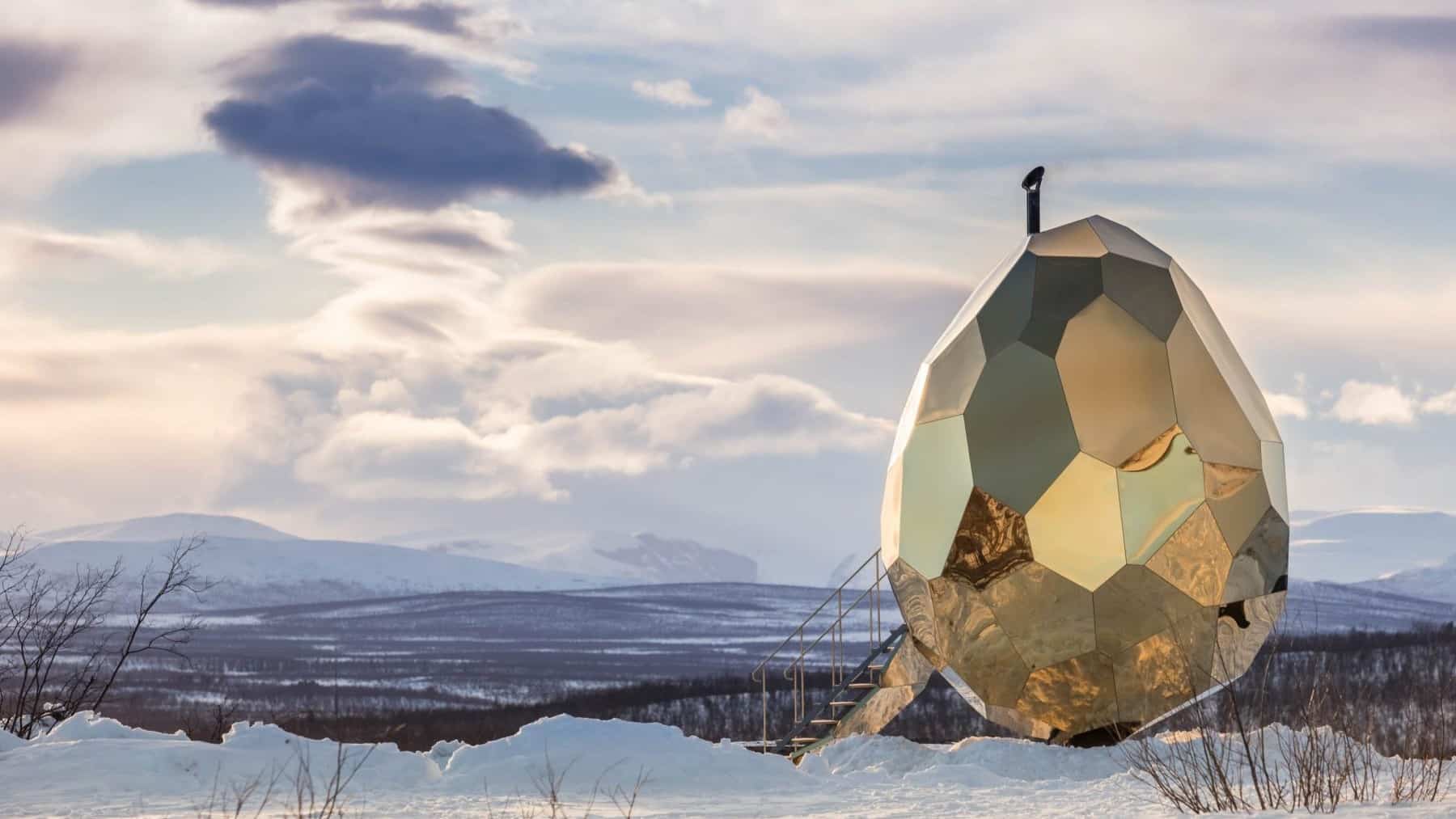 golden solar egg at Sweden
