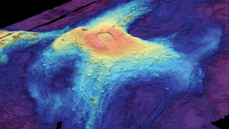 Undersea volcano in the Pacific Ocean