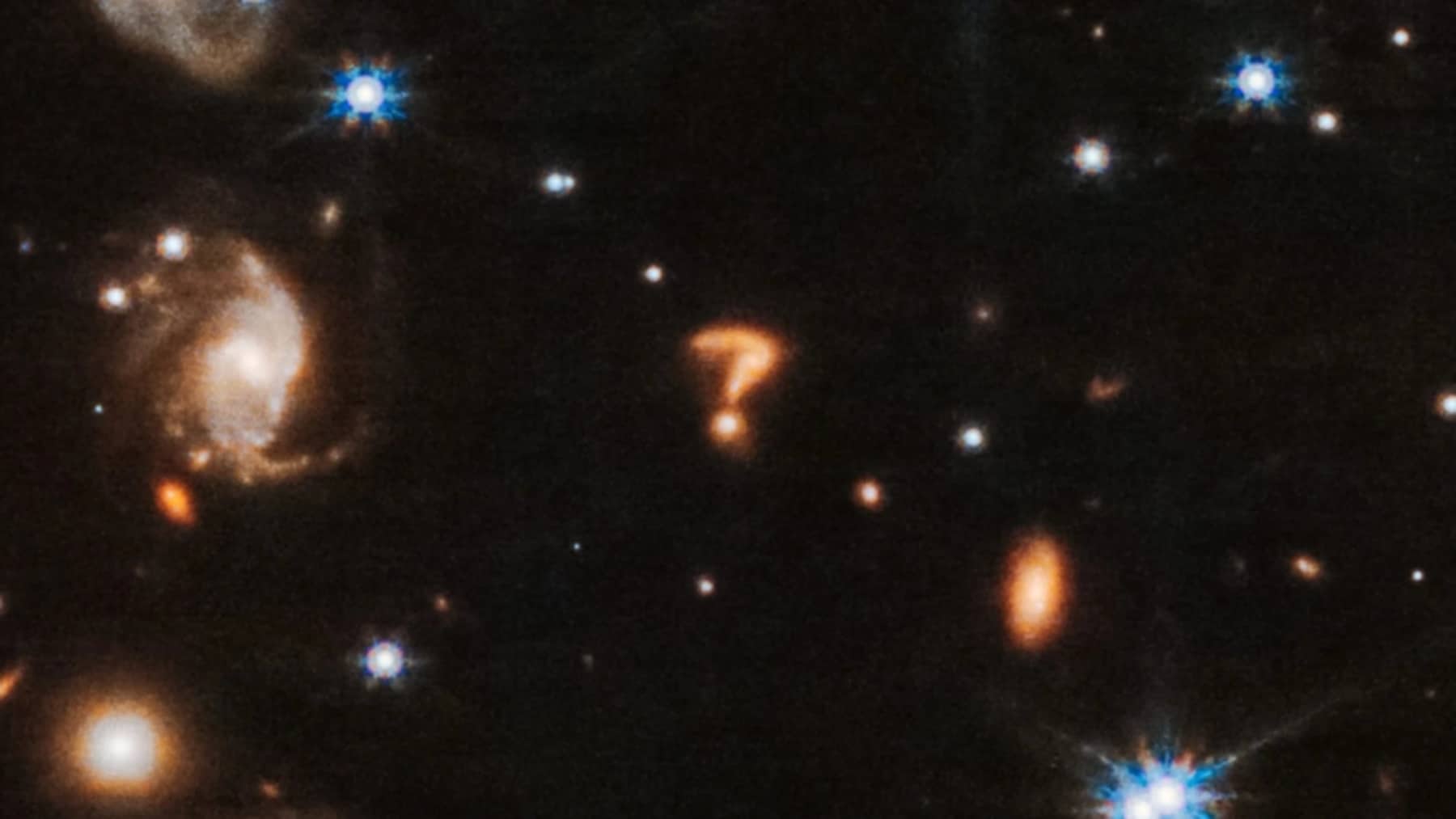 NASA astronomers captured an enigmatic question mark using the James Webb Space Telescope