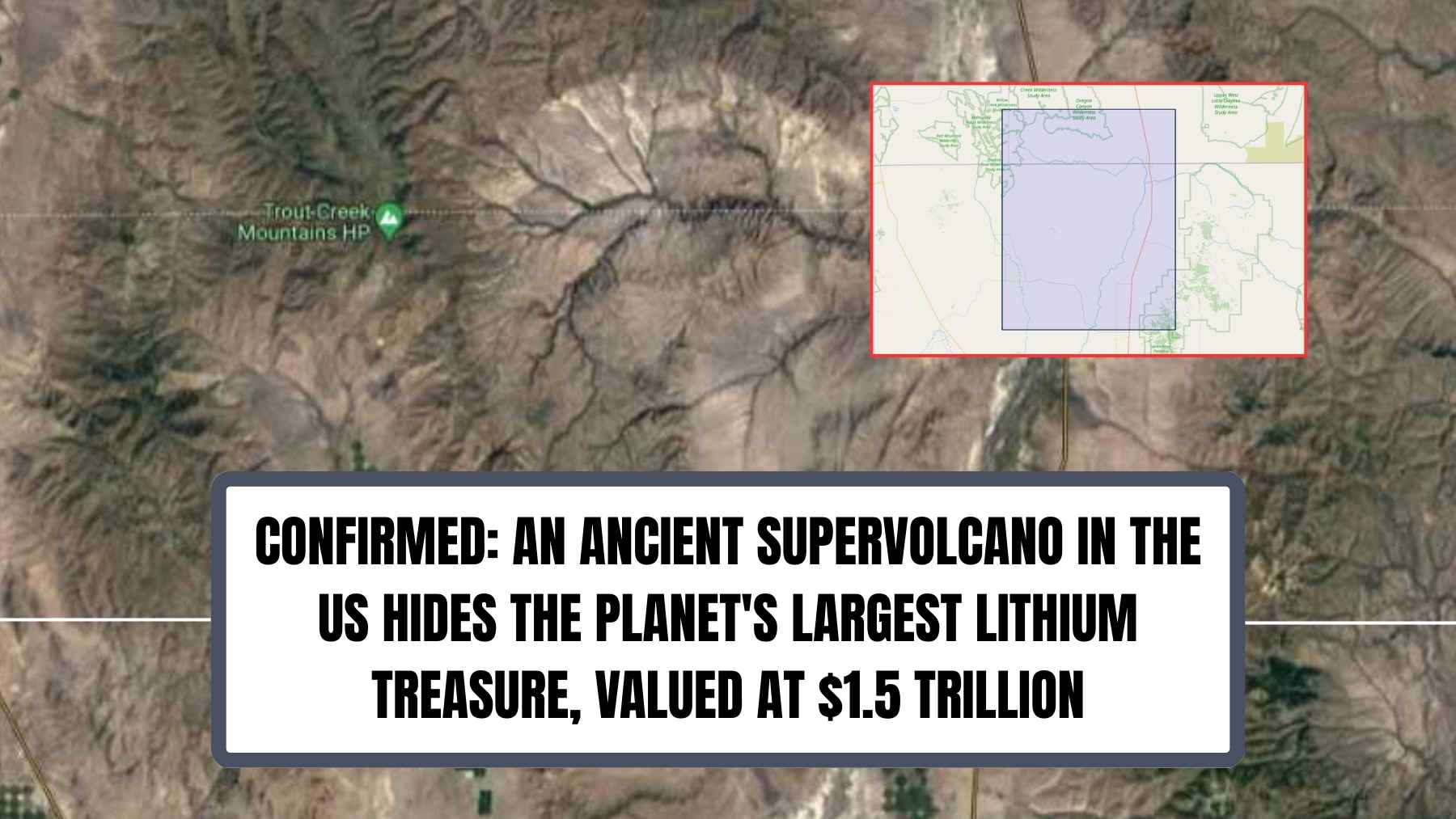 ECONews 1 Satellite map of the McDermitt Caldera (Nevada-Oregon), associated with the largest lithium deposit discovered in the United States.