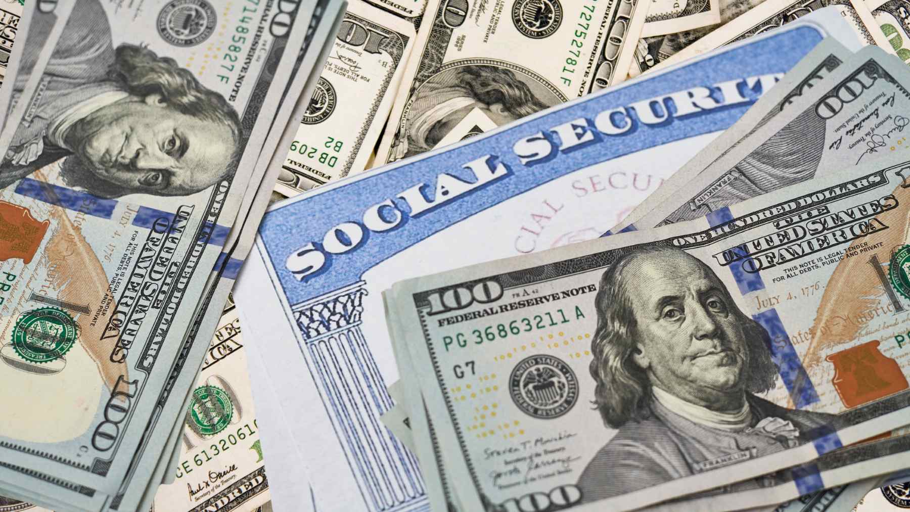 Social Security card on U.S. dollar bills, highlighting the 2026 COLA increase and rising Medicare Part B premiums