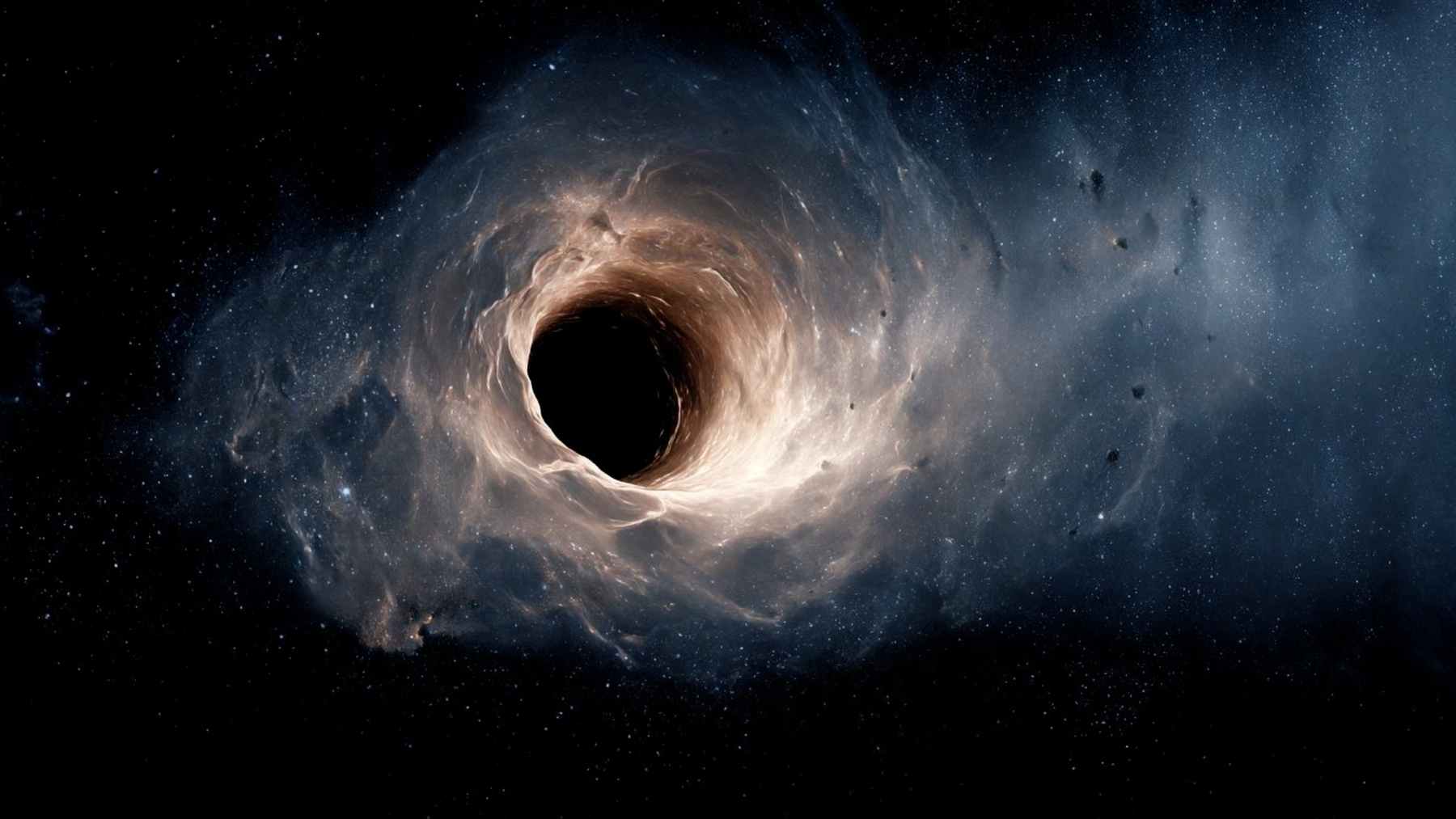 A swirling black hole in deep space, symbolizing a “loud” alien technosignature screaming across the cosmos.