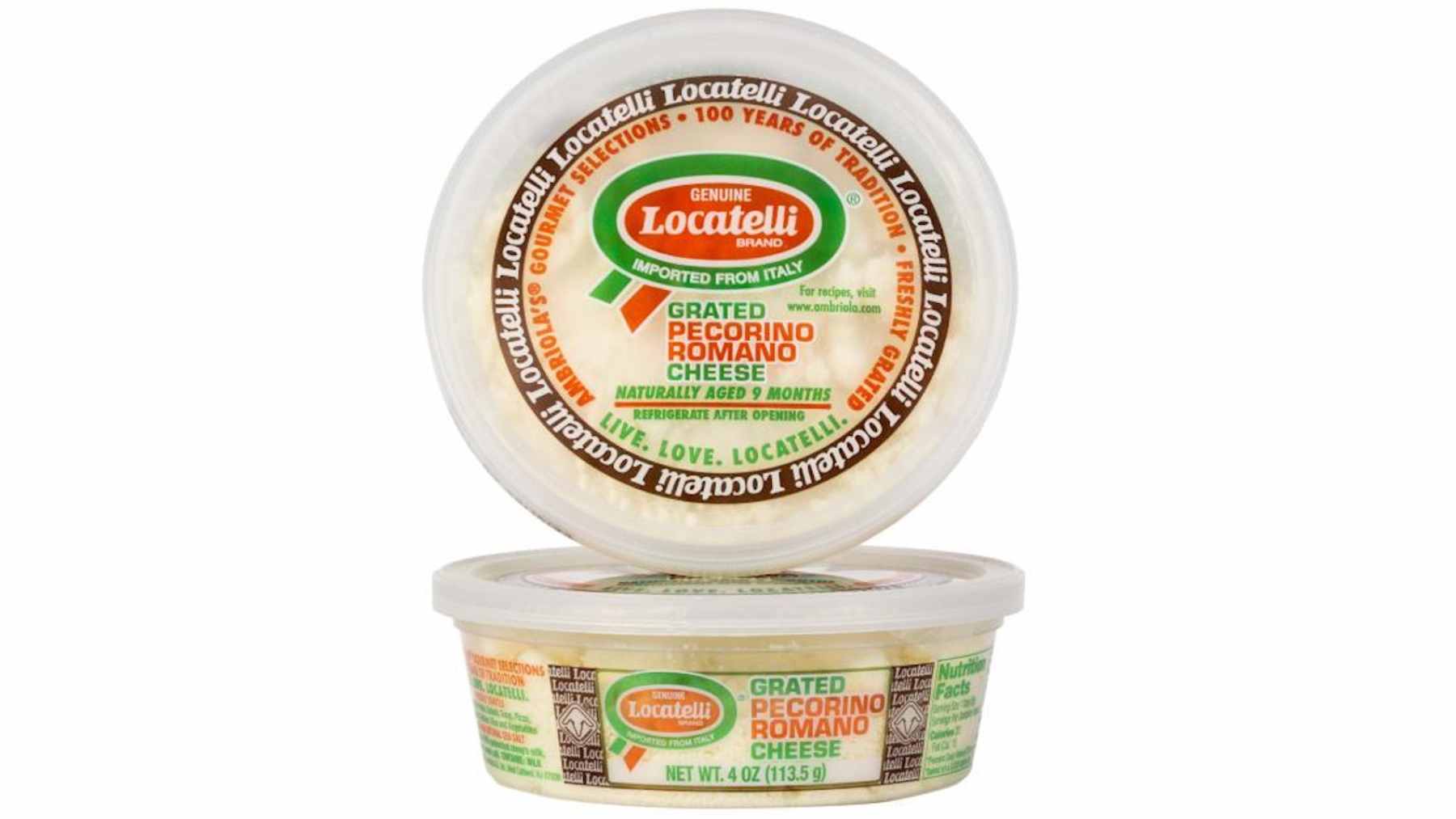 Locatelli grated Pecorino Romano cheese cups, one of the products listed in an FDA Class I listeria recall.