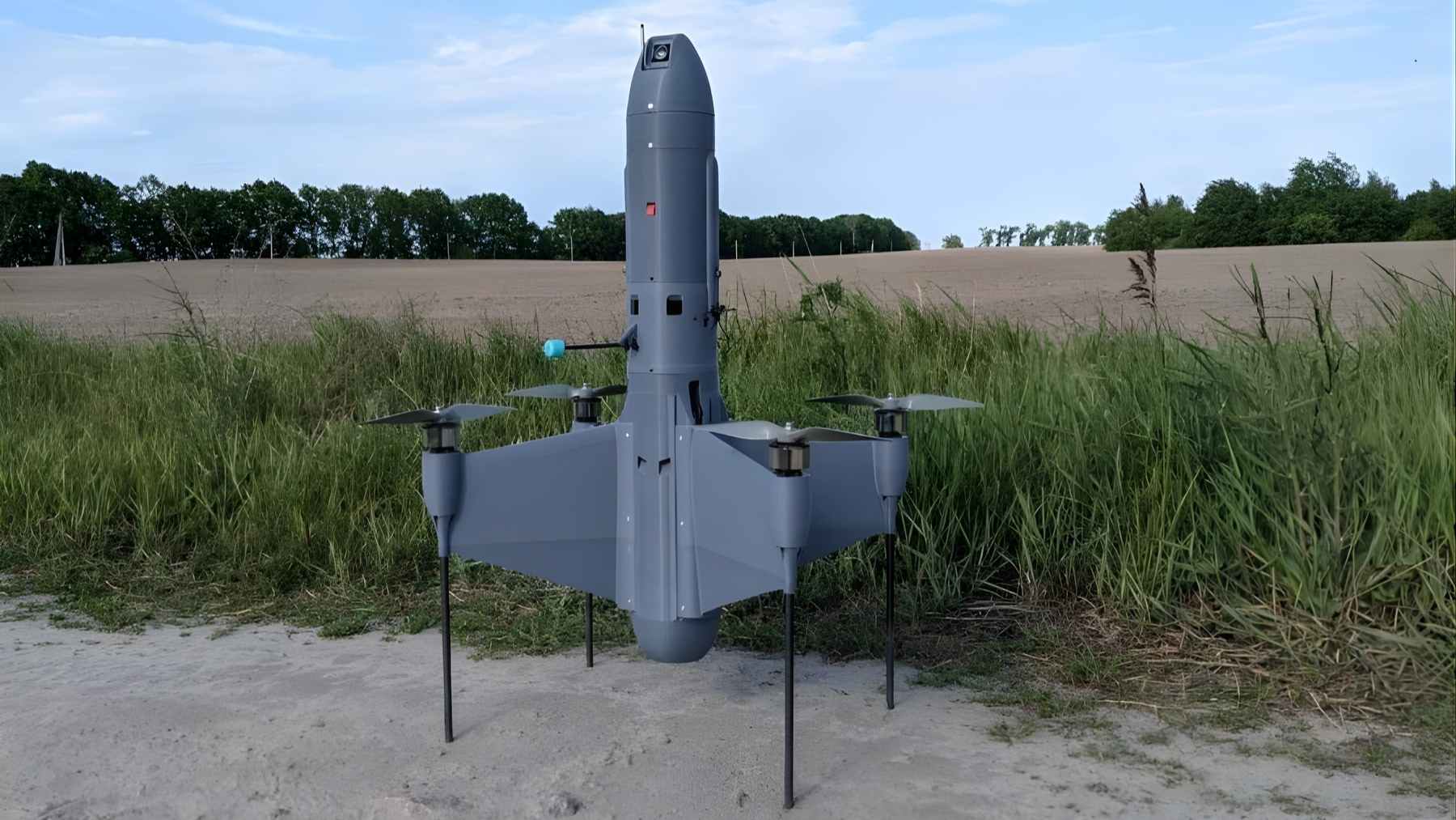 Ukraine’s Octopus AI interceptor drone during a field test, built to detect and destroy Shahed-type UAVs before impact.