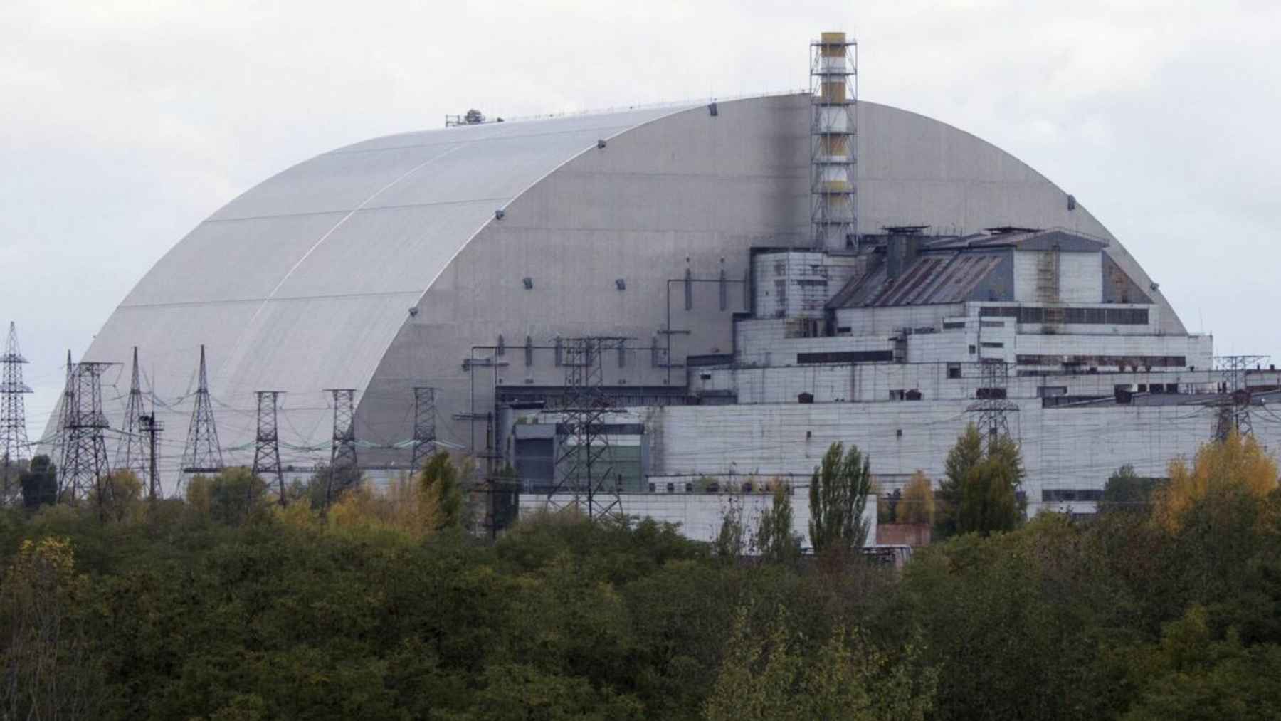 Chernobyl Nuclear Power Plant sarcophagus structure after power outage affecting cooling systems