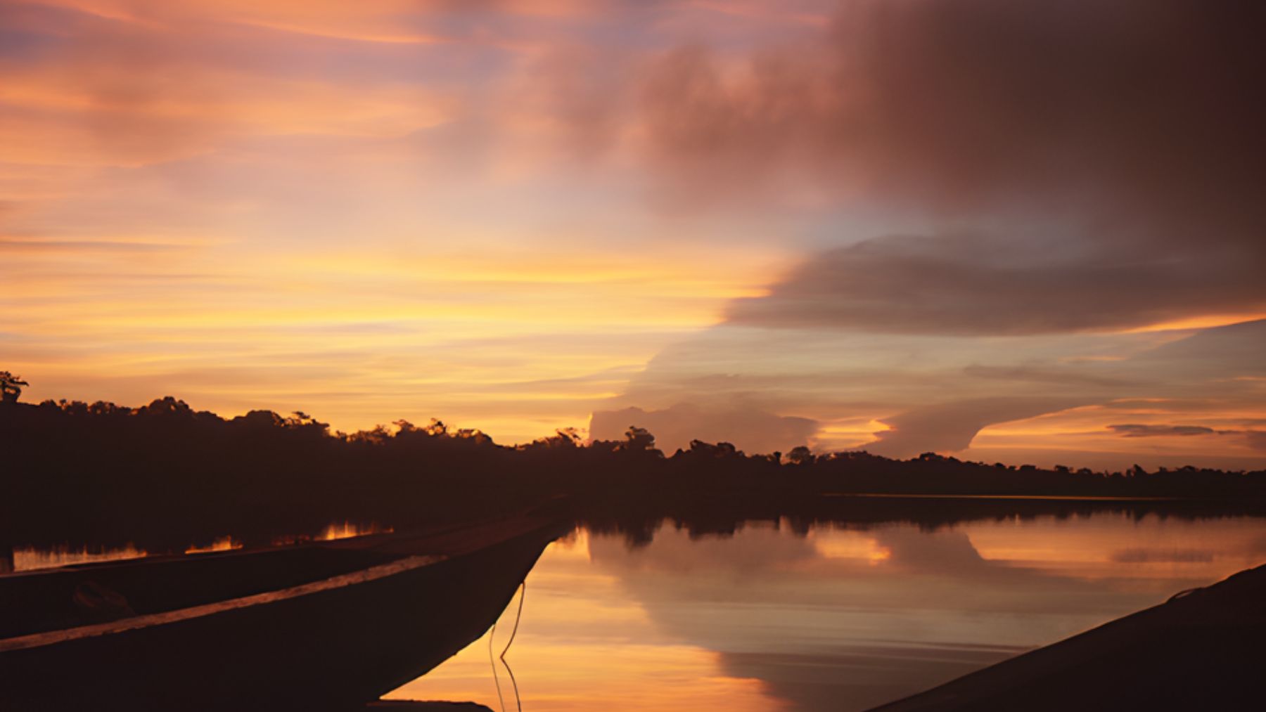 Sunset over Laguna Itzan in northern Guatemala, where lake sediments preserve a long climate record linked to Maya history.