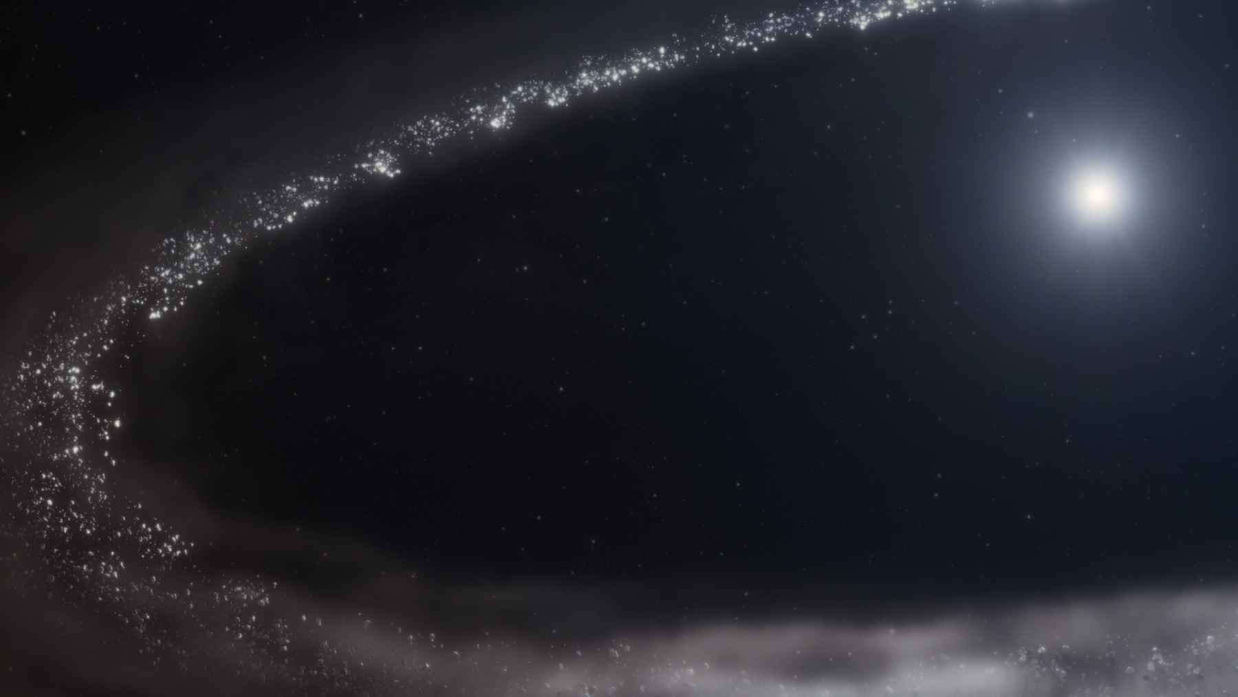 Infrared image of the debris disk around HD 181327 where crystalline water ice was detected by the James Webb Space Telescope.