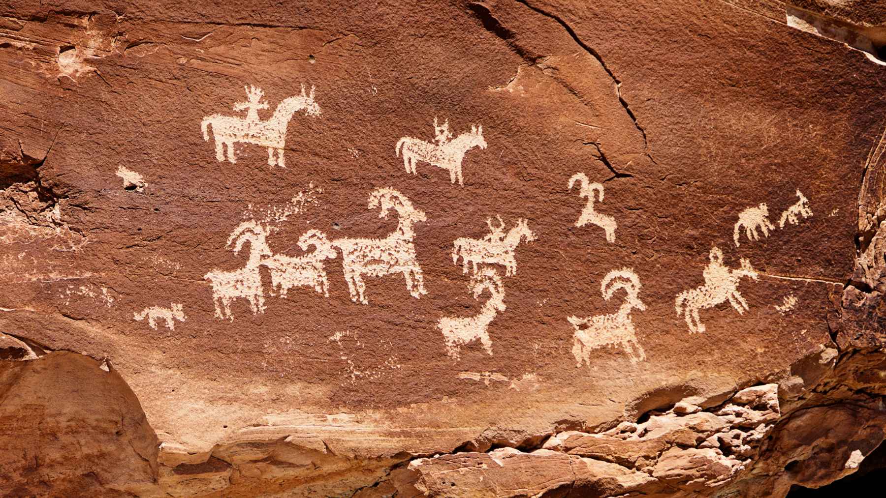 Prehistoric animal paintings inside Lascaux Cave discovered in 1940 near Montignac, France.