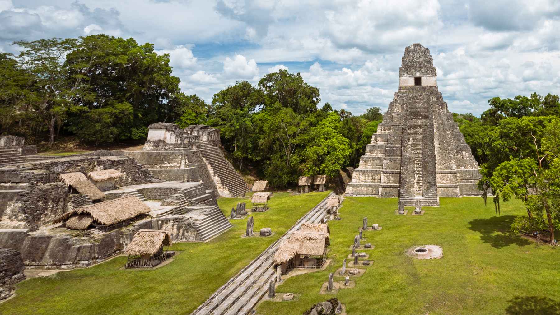 A Maya pyramid and plaza at an ancient city site in Guatemala, linked to new research on why some wet regions were abandoned.