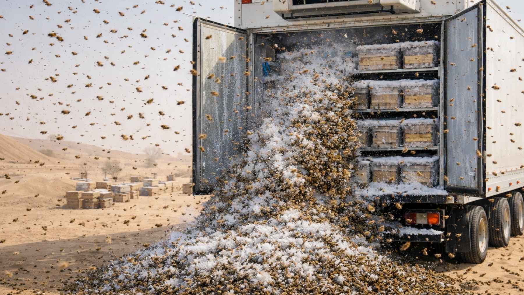 Half moon pits dug in the Sahara to capture rainwater and restore degraded desert land