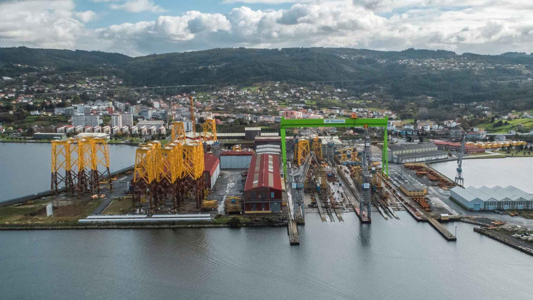 Construction work at Rota Naval Base as Spain prepares facilities for the new F-110 frigates.