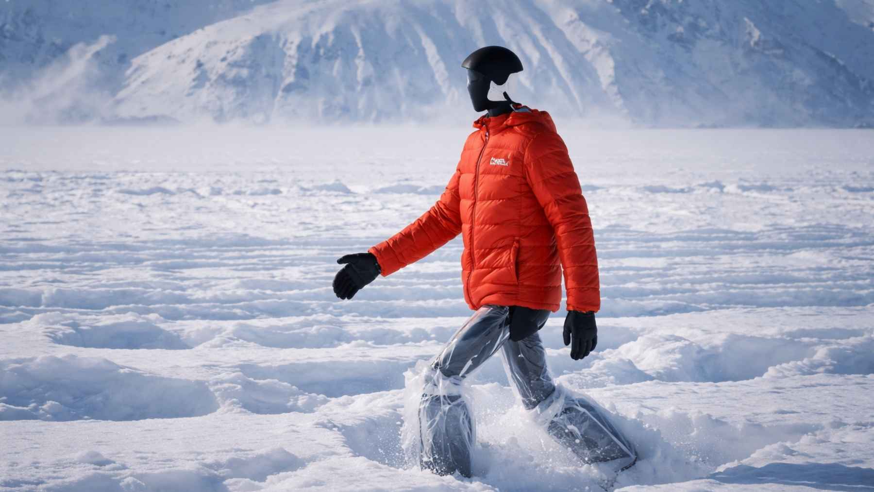 Unitree G1 humanoid robot walking on snow at -47.4 °C in Xinjiang during an extreme cold endurance test