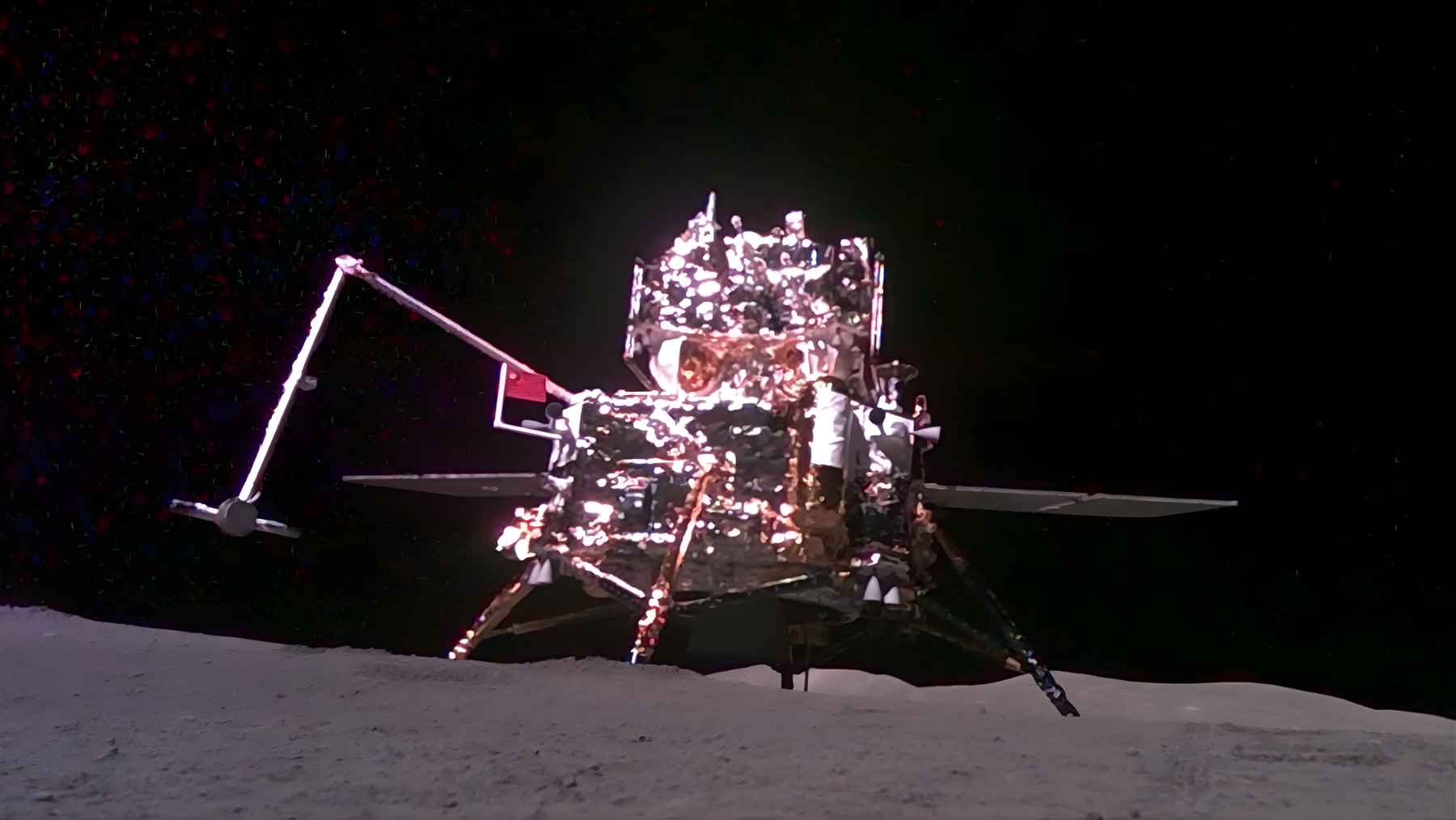 Chinese lunar lander on the Moon’s surface, linked to the Chang’e mission that returned far-side samples revealing natural nanotubes