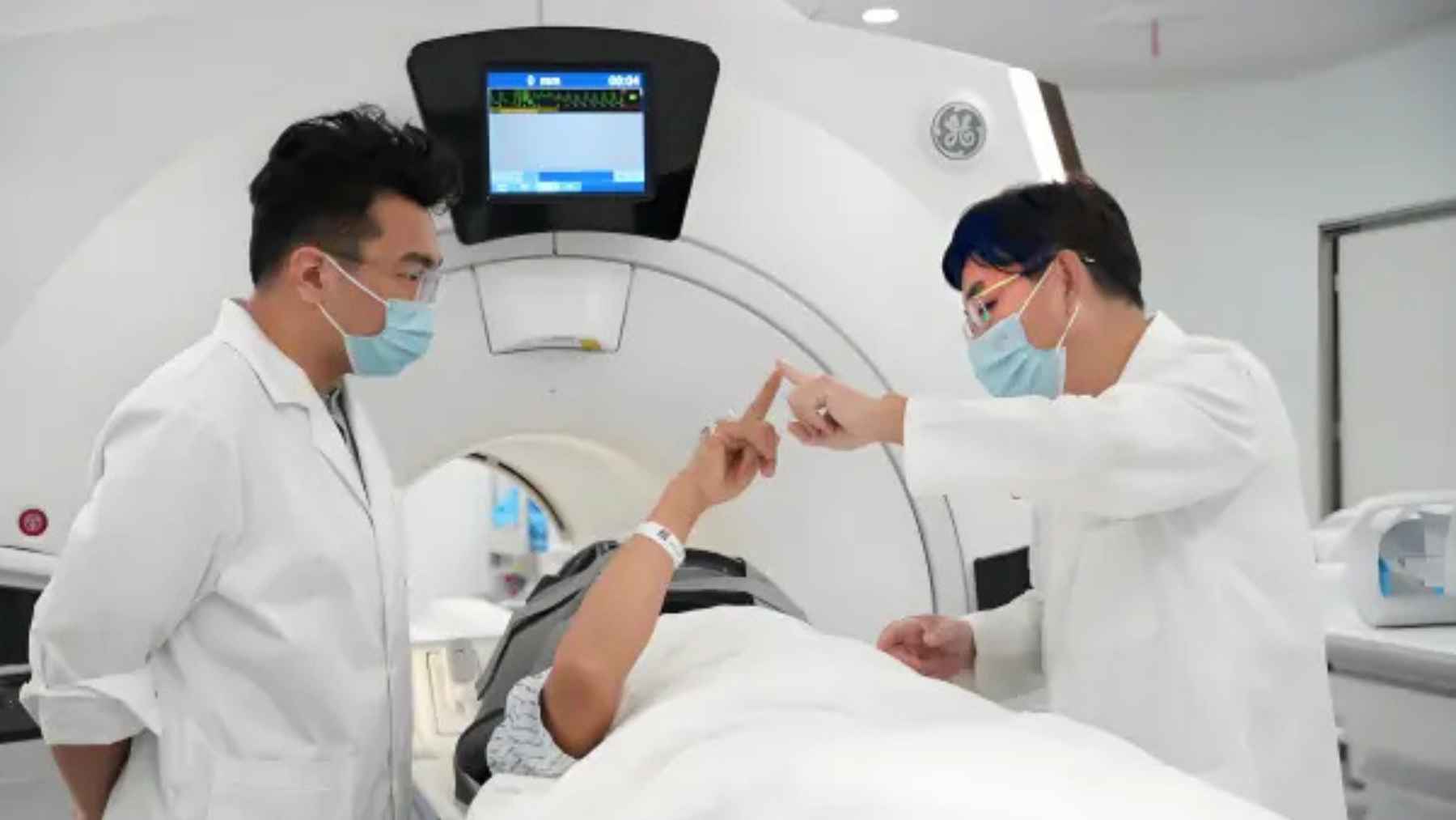 Patient undergoing MRI guided focused ultrasound treatment, a technology researchers are studying for potential Alzheimer’s therapy.