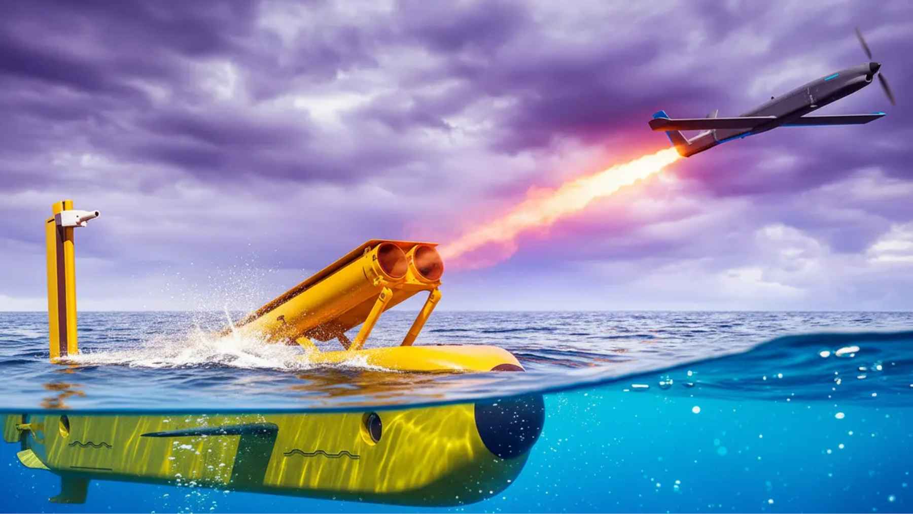 Lockheed Martin is developing an autonomous submarine capable of operating with drones and torpedoes: a venture that could transform naval warfare 1 Concept illustration of Lockheed Martin’s Lamprey autonomous undersea vehicle designed to attach to ships and carry drones or torpedoes.