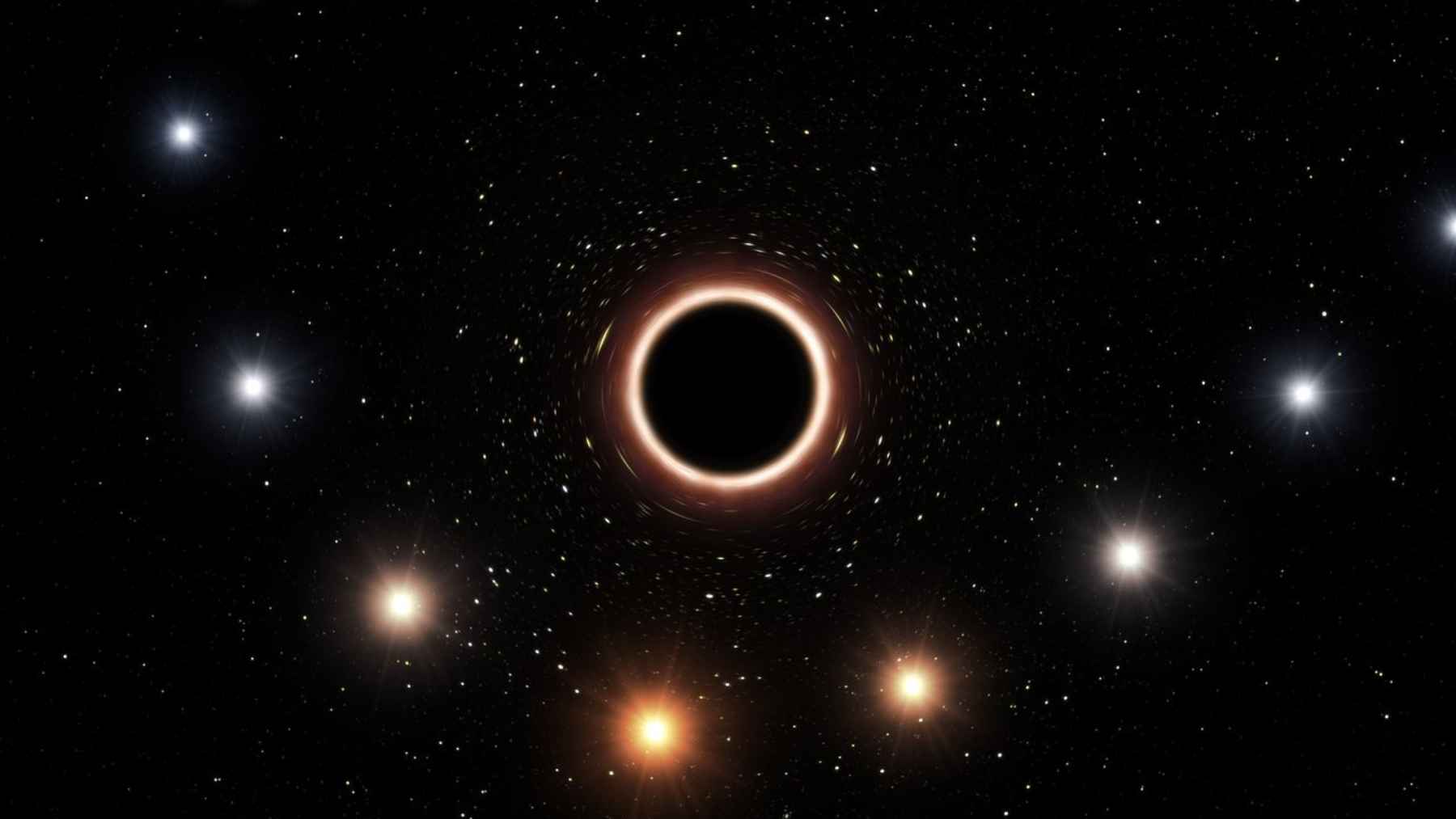 Illustration of Sagittarius A at the center of the Milky Way, the massive object long believed to be a supermassive black hole.