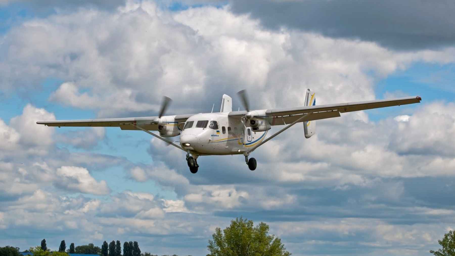 Ukrainian Antonov An-28 aircraft modified with an M134 minigun used to intercept Russian Shahed drones during night operations.
