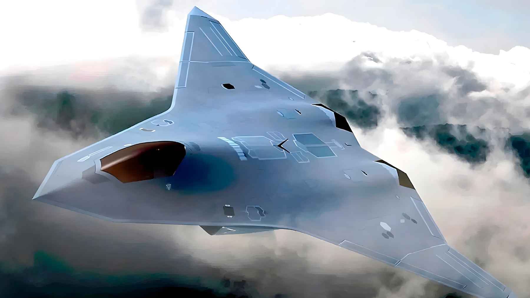 Concept rendering of the U.S. Air Force F-47 sixth-generation fighter under development as part of the NGAD program