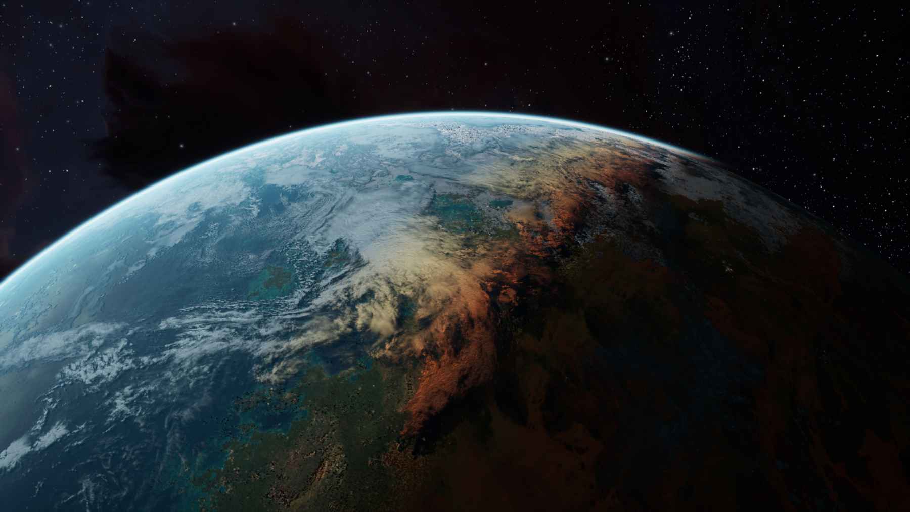 View of Earth from space used to illustrate satellite tracking of global vegetation and seasonal greening patterns