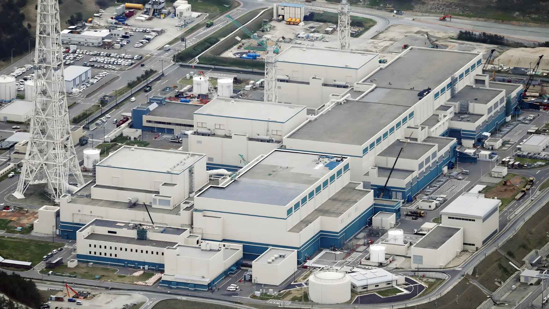 Aerial view of Kashiwazaki-Kariwa nuclear power plant in Japan during reactor restart phase
