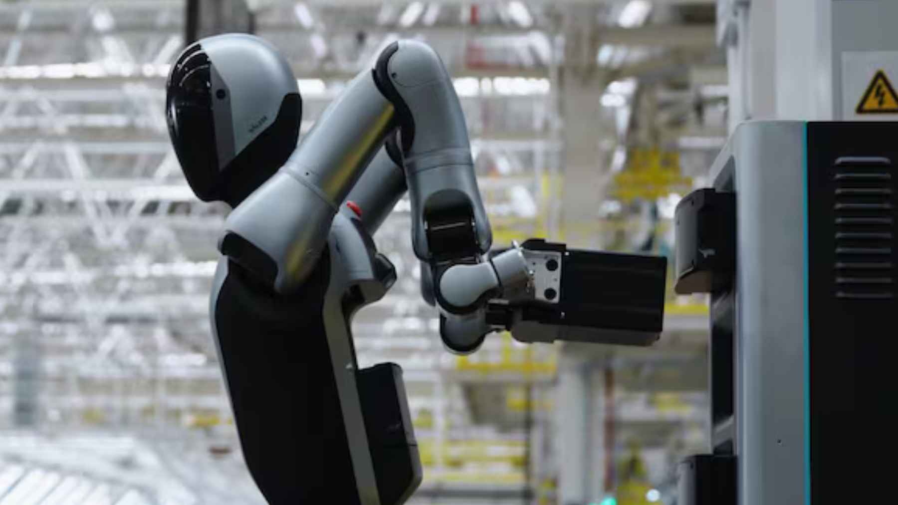 UBTech humanoid robot operating in a real-world environment for inspection or border-related tasks