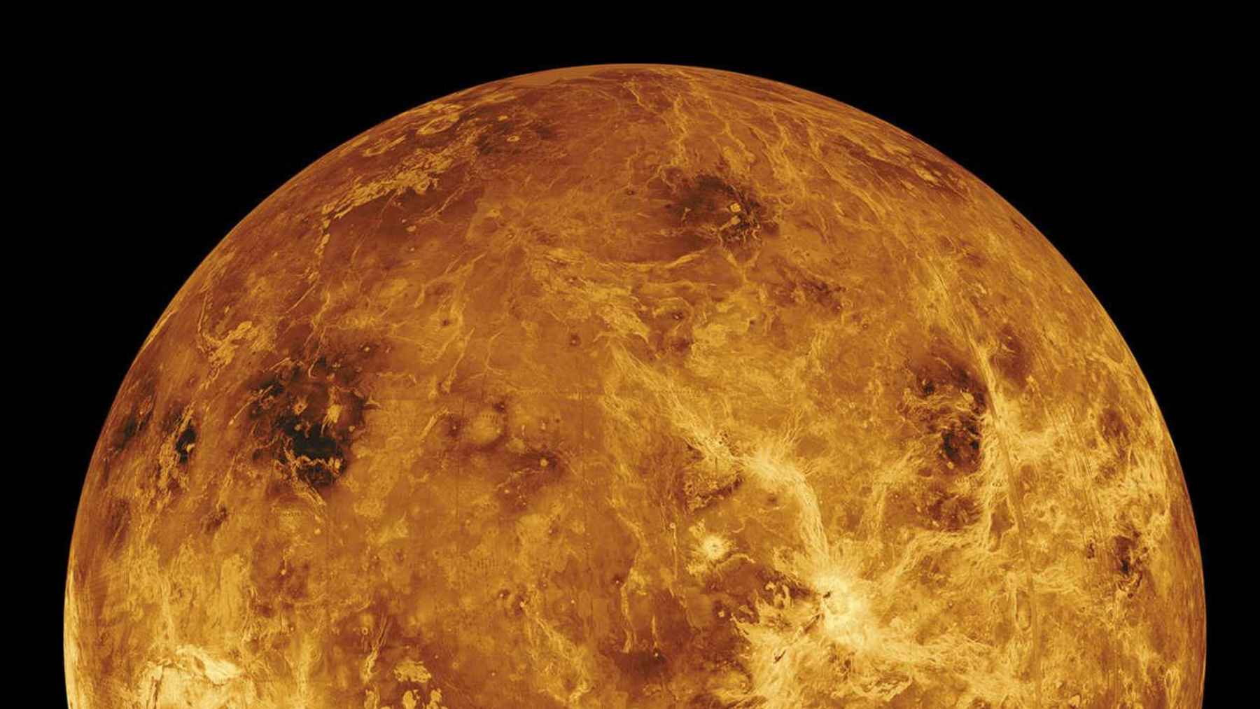 Radar view of Venus showing rugged volcanic terrain near Nyx Mons, the region linked to a newly studied underground void.