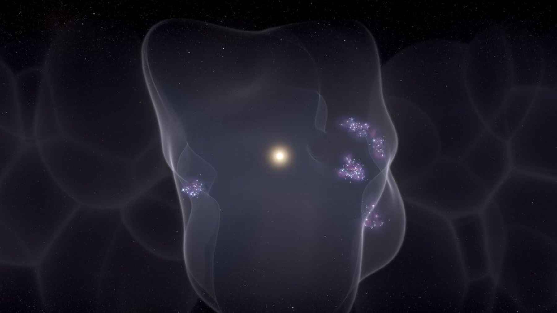 Scientists explored the edge of the solar system and found a strange bright structure no one had seen before, opening a new mystery close to home 1 Visualization of the Eos molecular cloud, a hidden hydrogen structure discovered near the solar system.