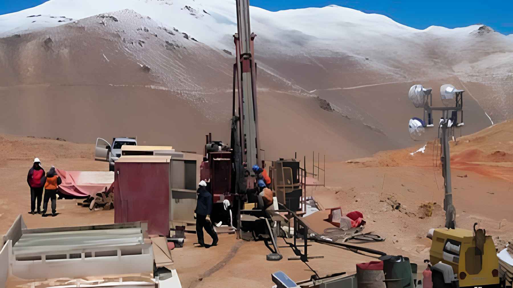 Drilling operations at the Filo del Sol copper project in the Andes Mountains of Argentina