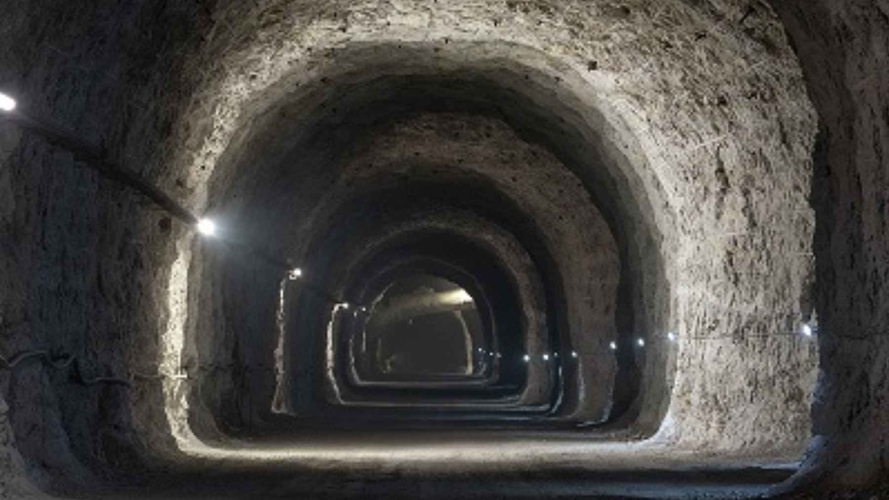 Underground tunnel inside an Italian Alps mine where a new data center is being built below the mountain.
