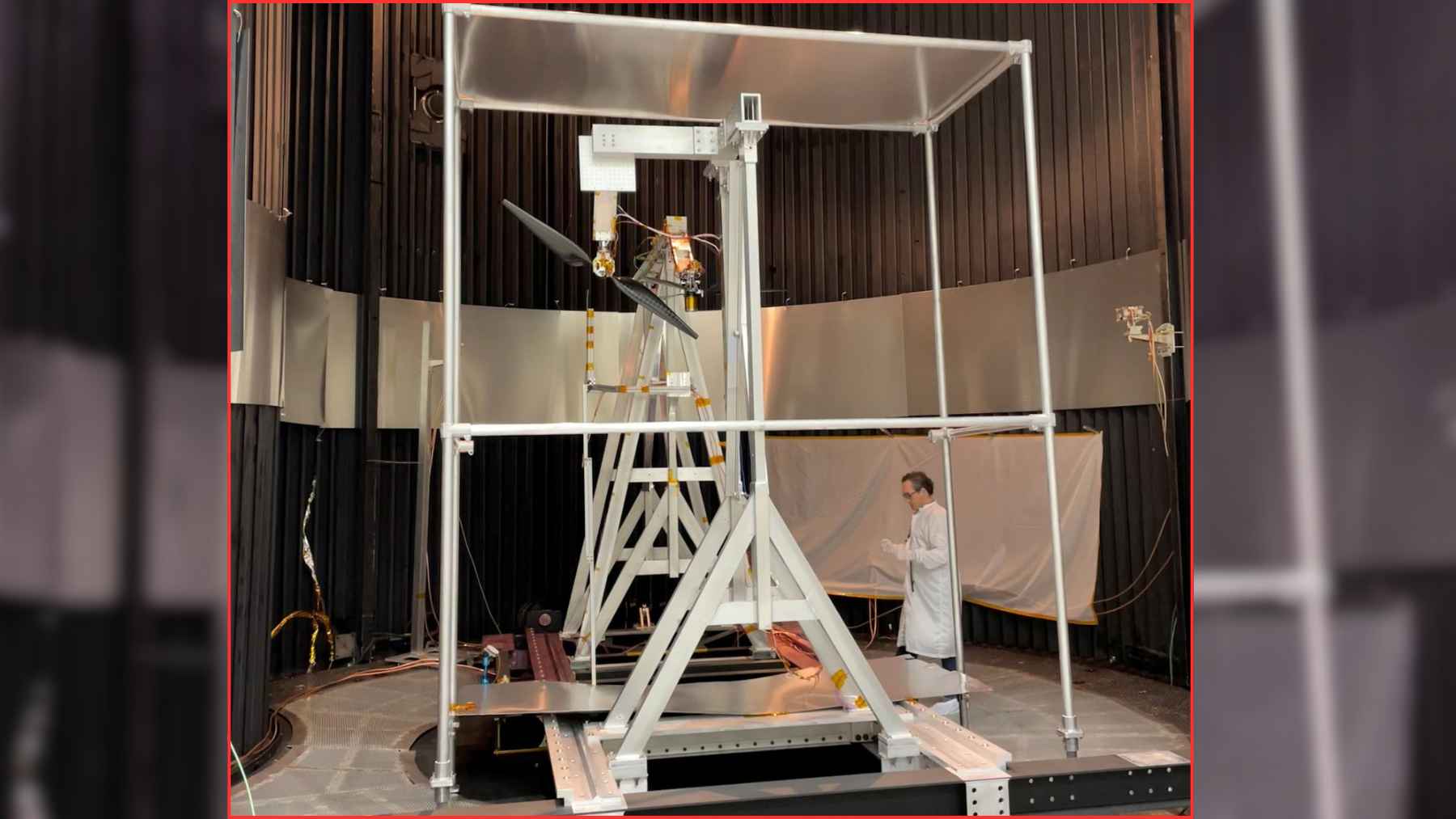 NASA engineers build a supersonic rotor for Mars, and carbon-fiber blades at JPL are already nearing Mach 1.08 in tests that push off-world flight to the edge 1 Next-generation Mars helicopter rotor test setup inside NASA JPL’s 25-Foot Space Simulator chamber.