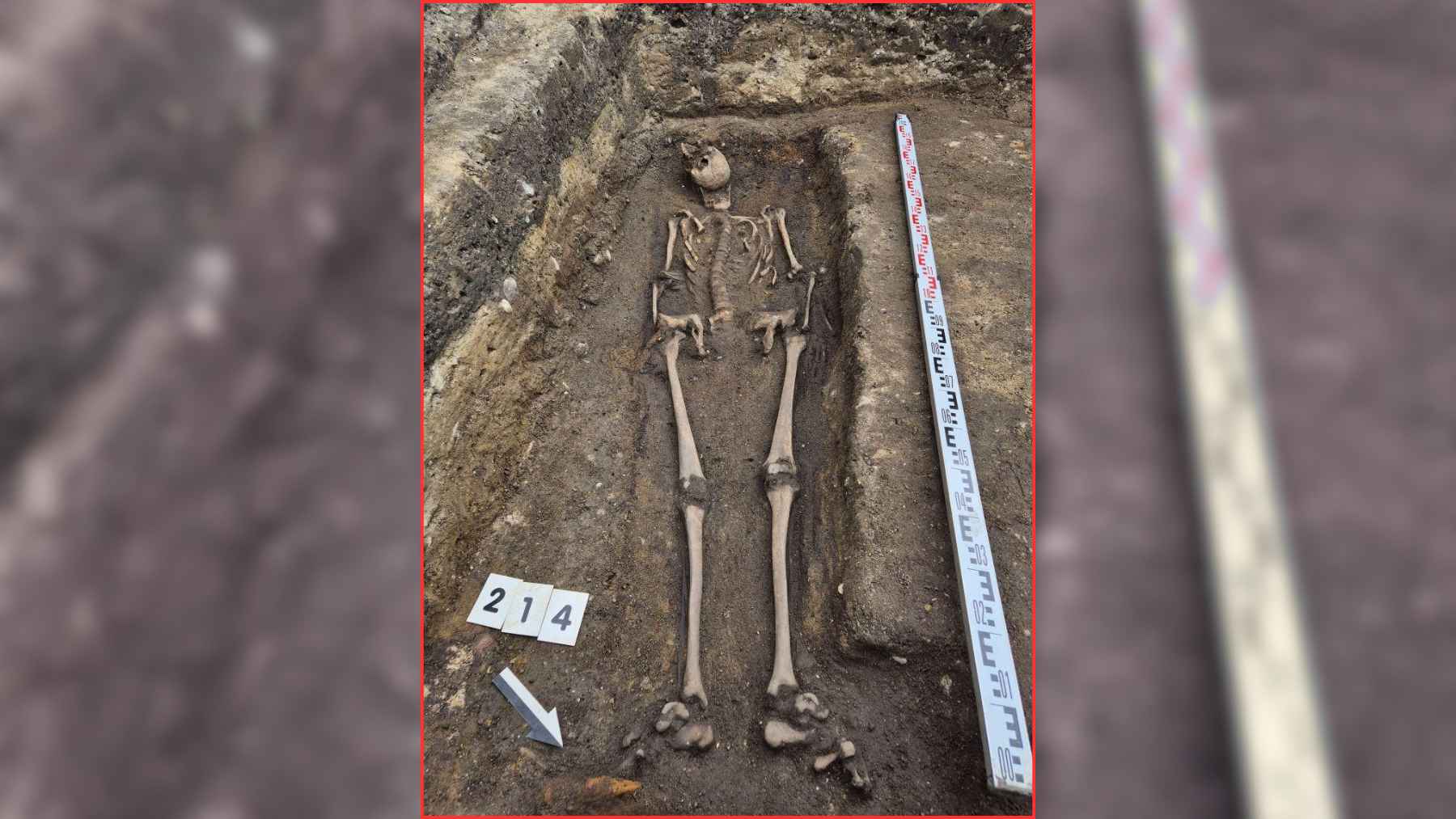 What looked like an ice cream shop in Gdańsk, Poland, was hiding a medieval cemetery with nearly 300 graves, and the shock find includes a full skeleton beneath a 59-inch knight slab carved in the late 1200s or early 1300s 1 Medieval human skeleton uncovered in a grave beneath a former ice cream shop in Gdańsk, Poland.