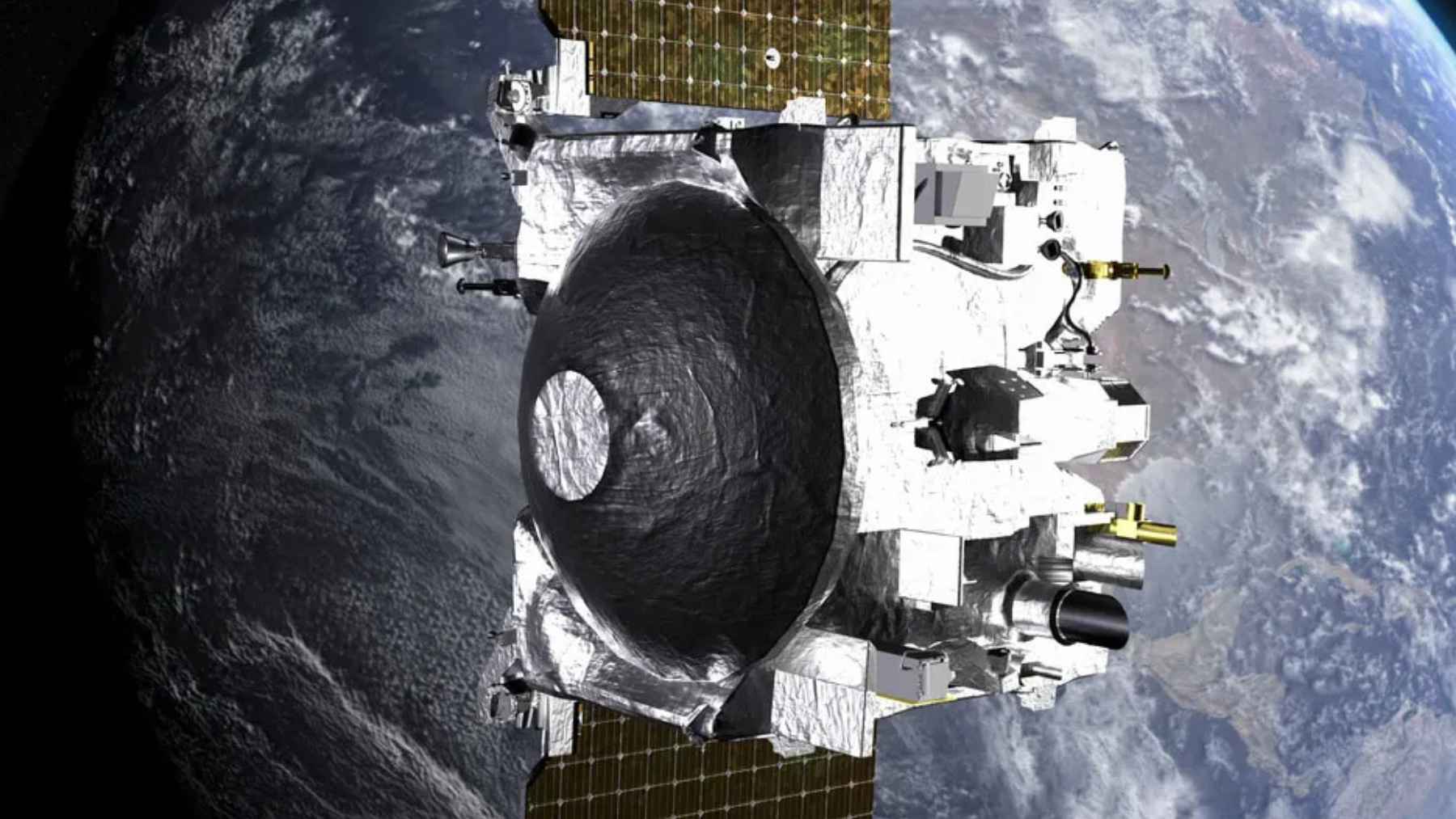 NASA OSIRIS-APEX spacecraft traveling near Earth on its mission to study asteroid Apophis after the 2029 flyby