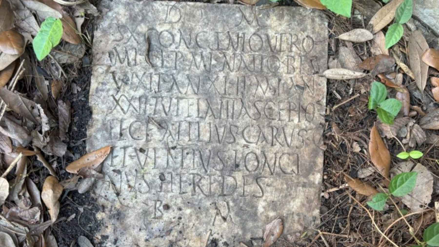 Ancient Roman marble funerary stone discovered in a backyard in New Orleans before FBI repatriation efforts