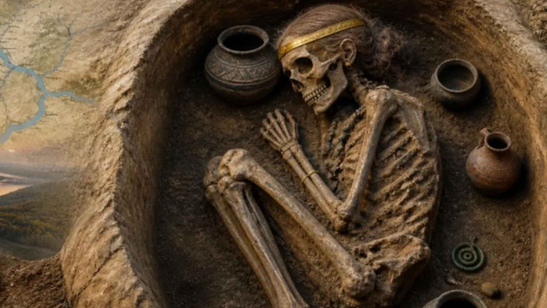 Archaeological remains and Bronze Age burial artifacts from a Serbian tomb dated using ancient human teeth