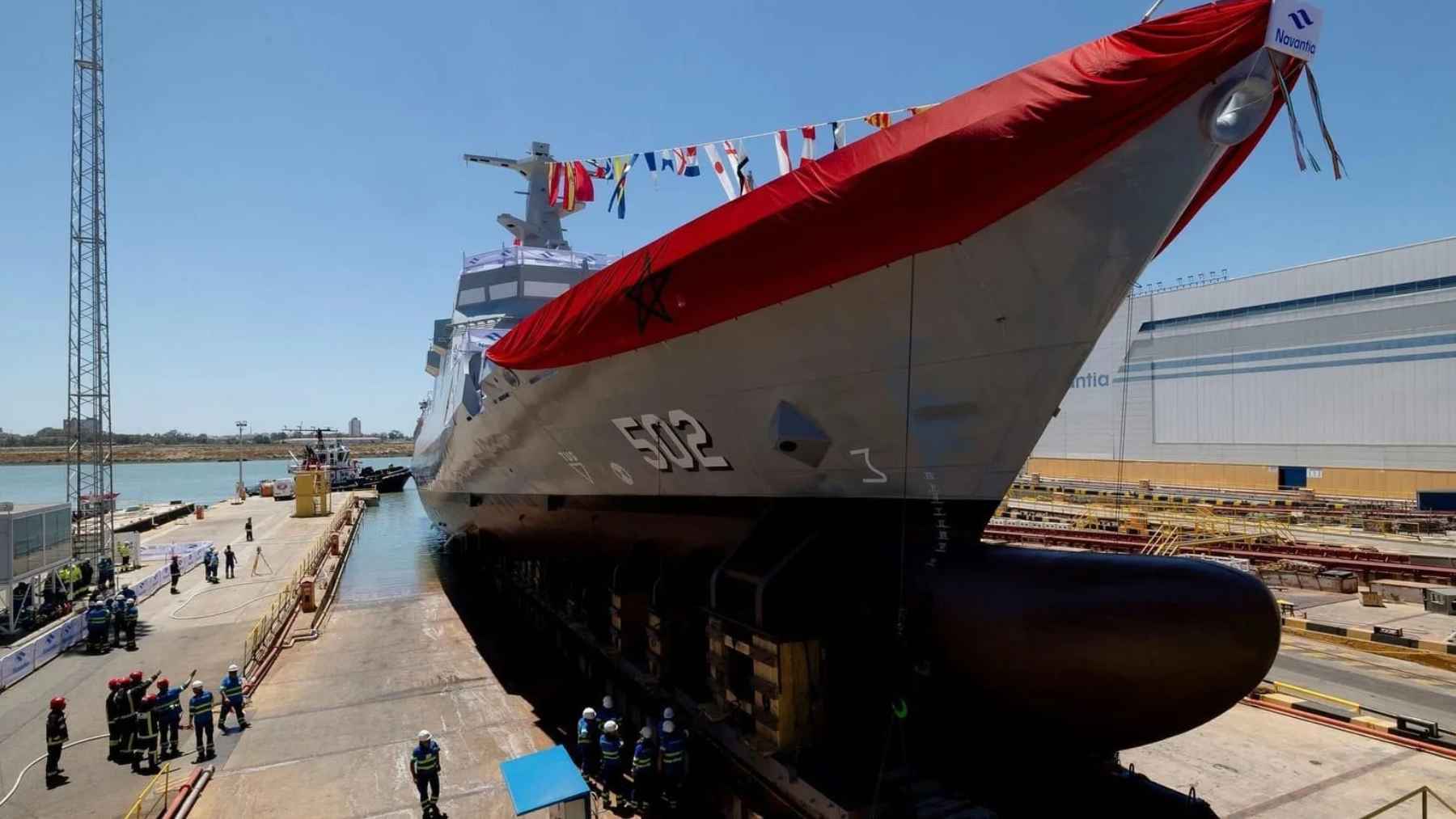 Navantia Avante 1800 offshore patrol vessel built for Morocco during sea trials near Cádiz