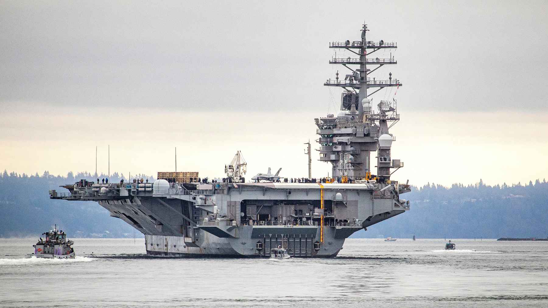 USS Nimitz aircraft carrier during U.S. Navy operations ahead of its planned retirement and nuclear defueling
