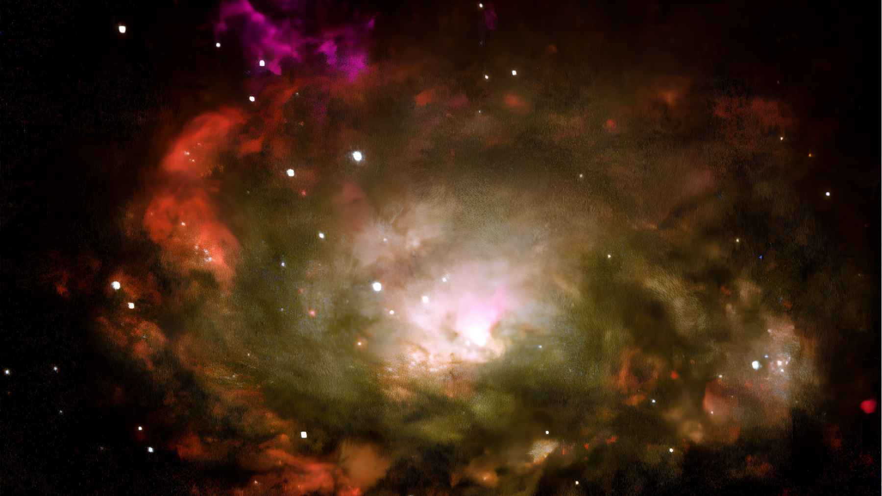 Dusty star-forming galaxy emitting energy that may produce high-energy neutrinos