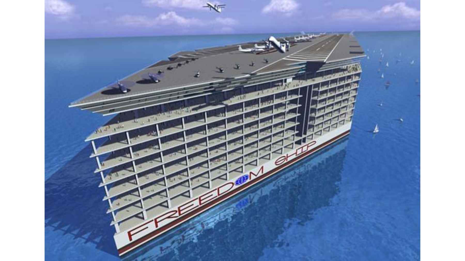 A “floating city” proposal is back with a ship about one mile long designed to hold 80,000 people, and the uncomfortable detail is that it is being pitched as nuclear-powered while funding still decides whether it is real or just renderings 1 Concept rendering of the proposed Freedom Ship, a mile-long floating city designed to house up to 80,000 residents at sea.