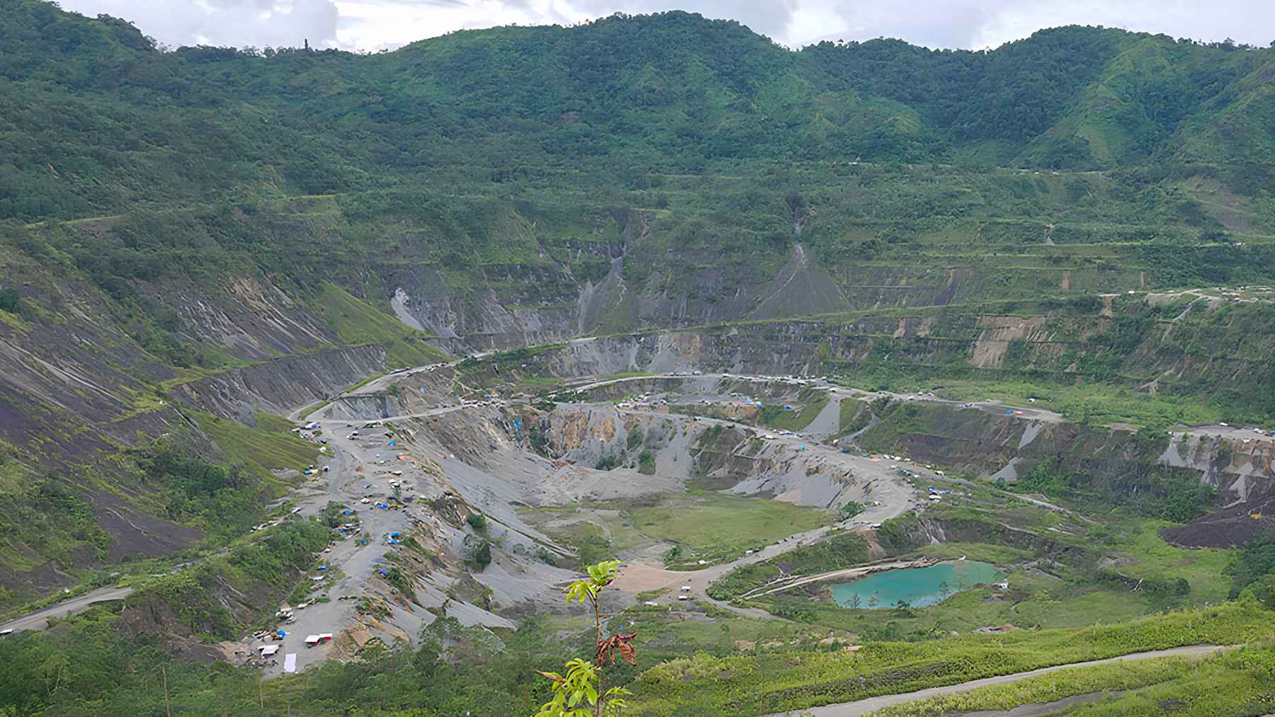 Open-pit view of the Panguna mine in Bougainville, where communities are demanding justice for decades of pollution