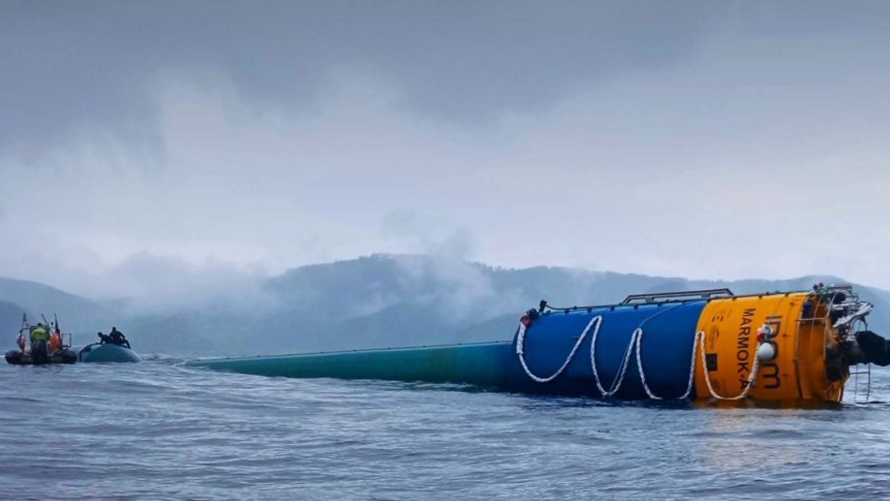 MARMOK-A-5 wave-power buoy being prepared in Spain before deployment at the Biscay Marine Energy Platform